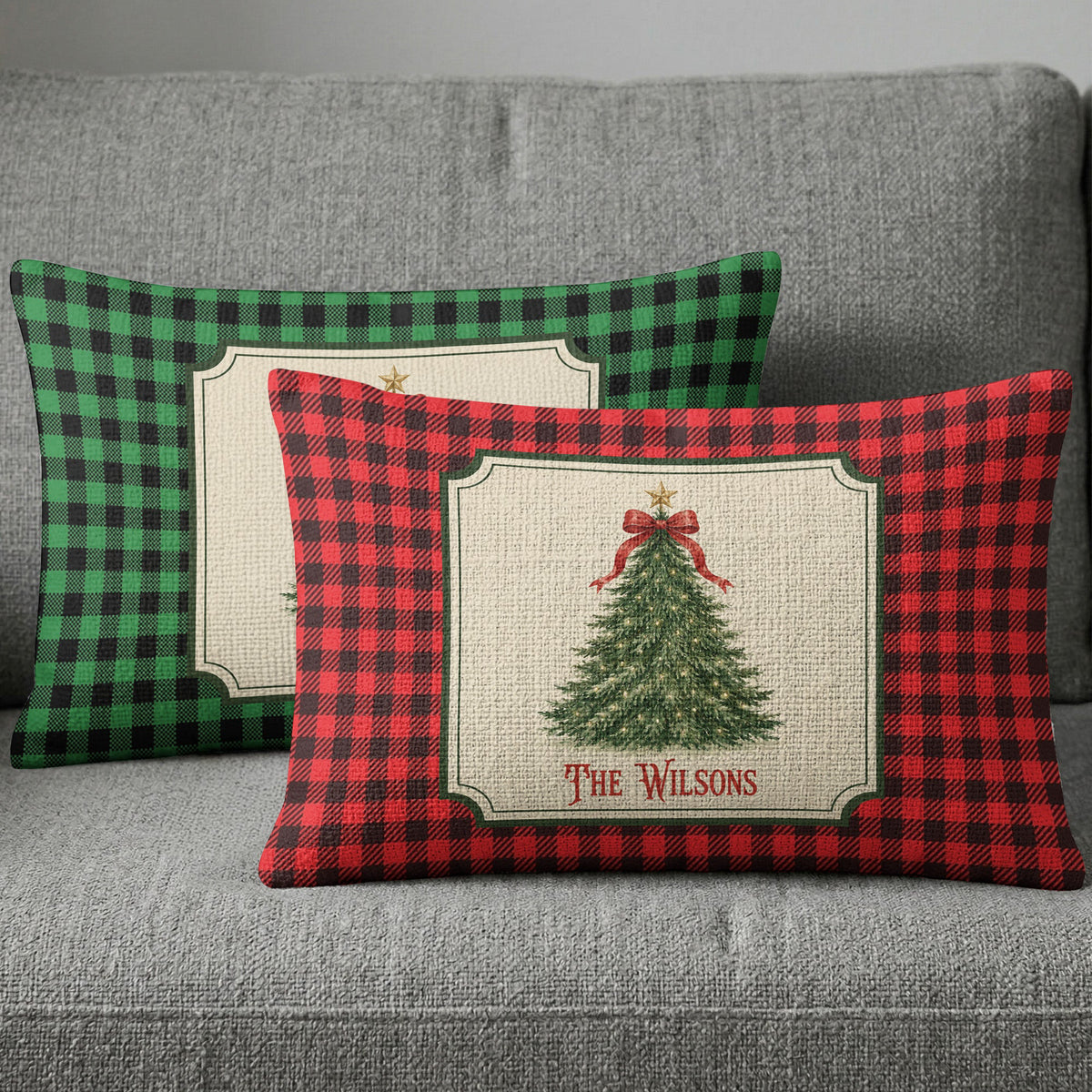 Family Christmas Decoration - Personalized Pillow Cover