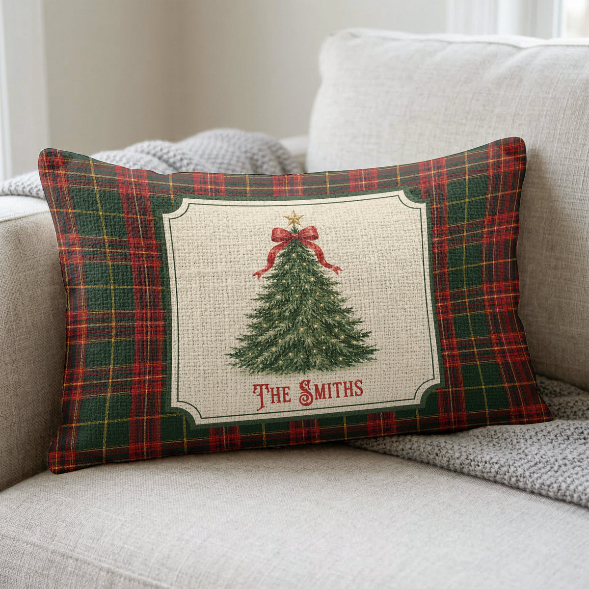Family Christmas Decoration - Personalized Pillow Cover