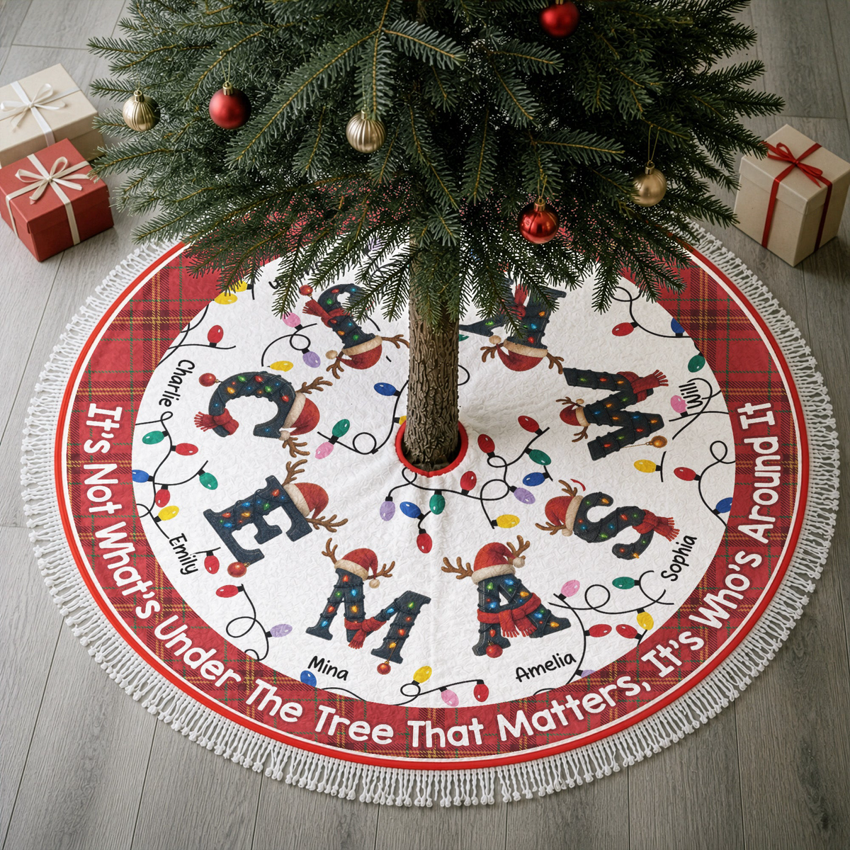 Family Christmas Initial - Personalized Tree Skirt