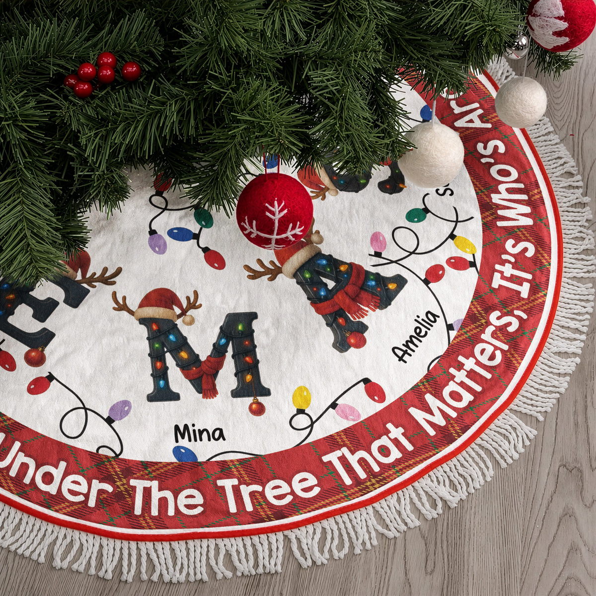 Family Christmas Initial - Personalized Tree Skirt