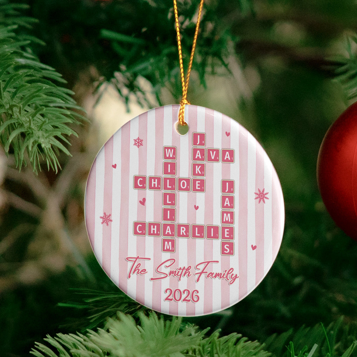 Family Name Scrabble - Personalized Ornament
