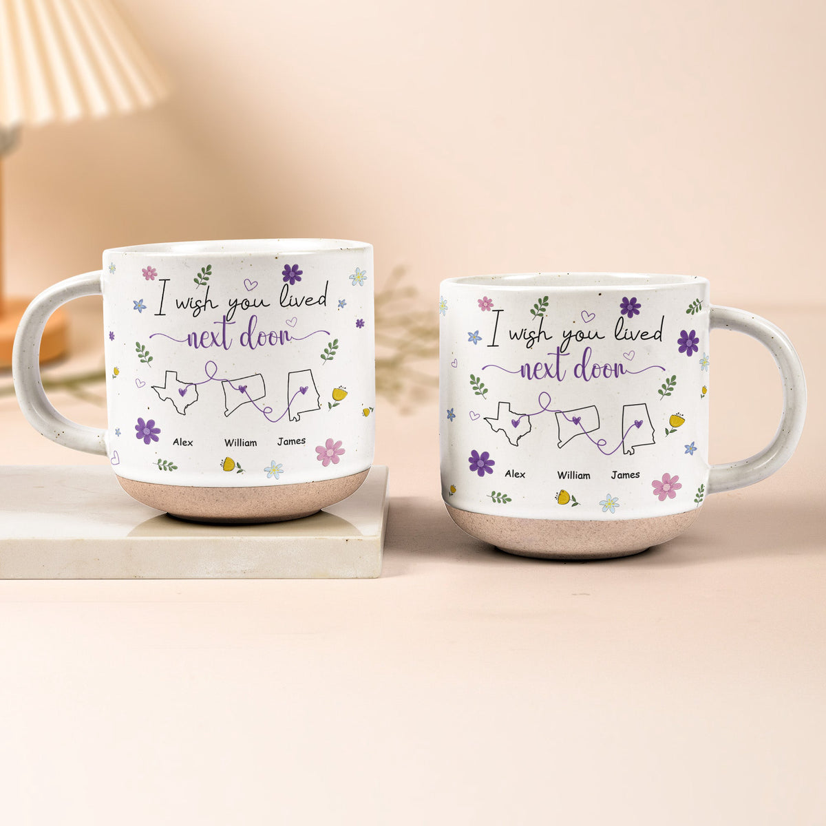 Friendship Gifts For BFF, Sisters I Wish We Lived Closer - Personalized Mug