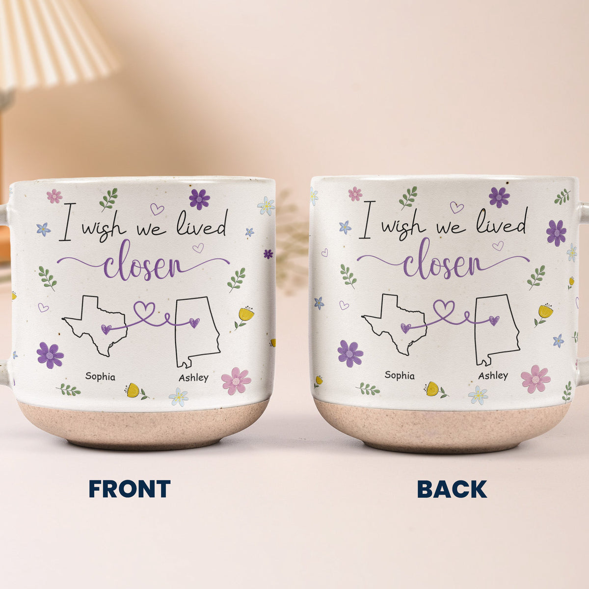 Friendship Gifts For BFF, Sisters I Wish We Lived Closer - Personalized Mug