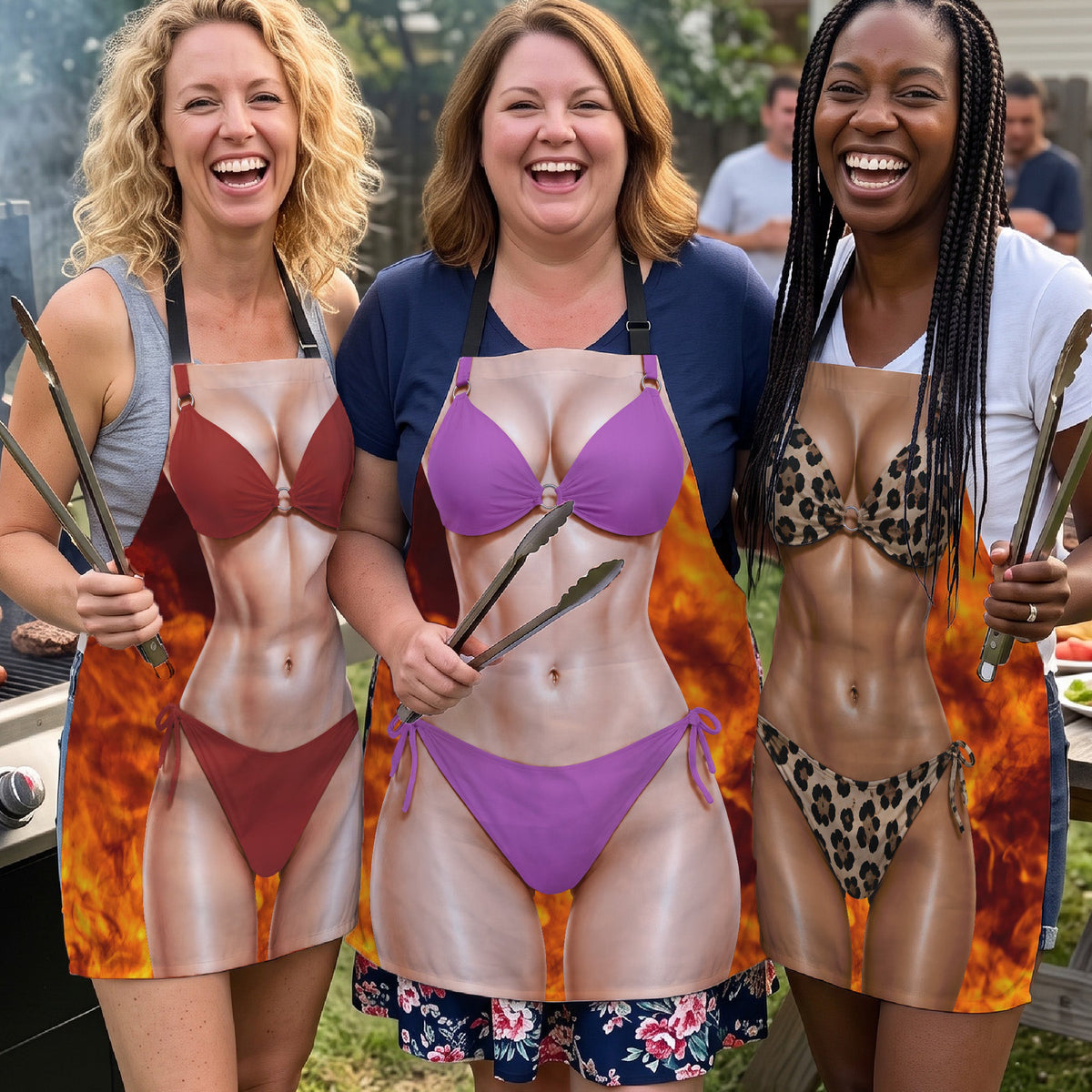 Funny Apron 3D Bikini Silly Gifts For Her, Wife, Coworker, Friend - Personalized Apron