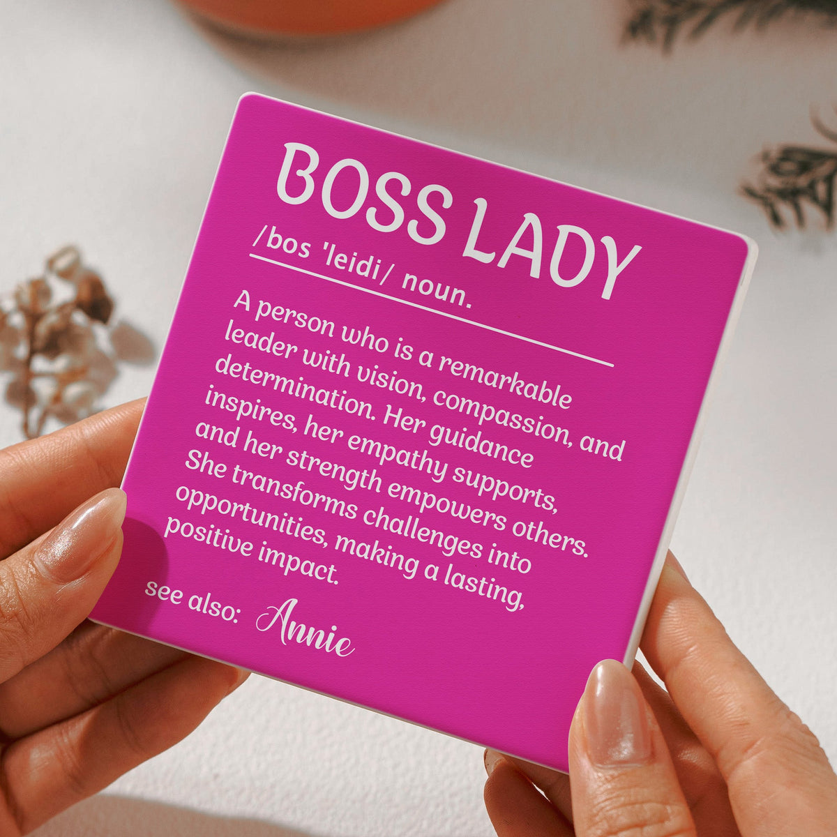 Funny Slate Coaster - Exchange Gifts, Gag Gift For Women, Men, Coworker, Boss - Personalized Ceramic Coaster