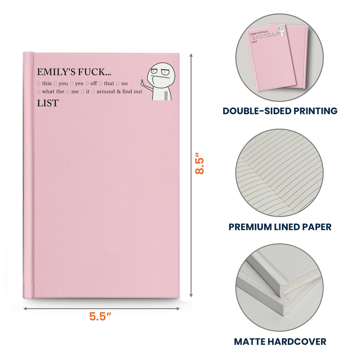 Funny Bulk Gifts For Coworker, Boss, Selfgift - Fck This List - Personalized Journal