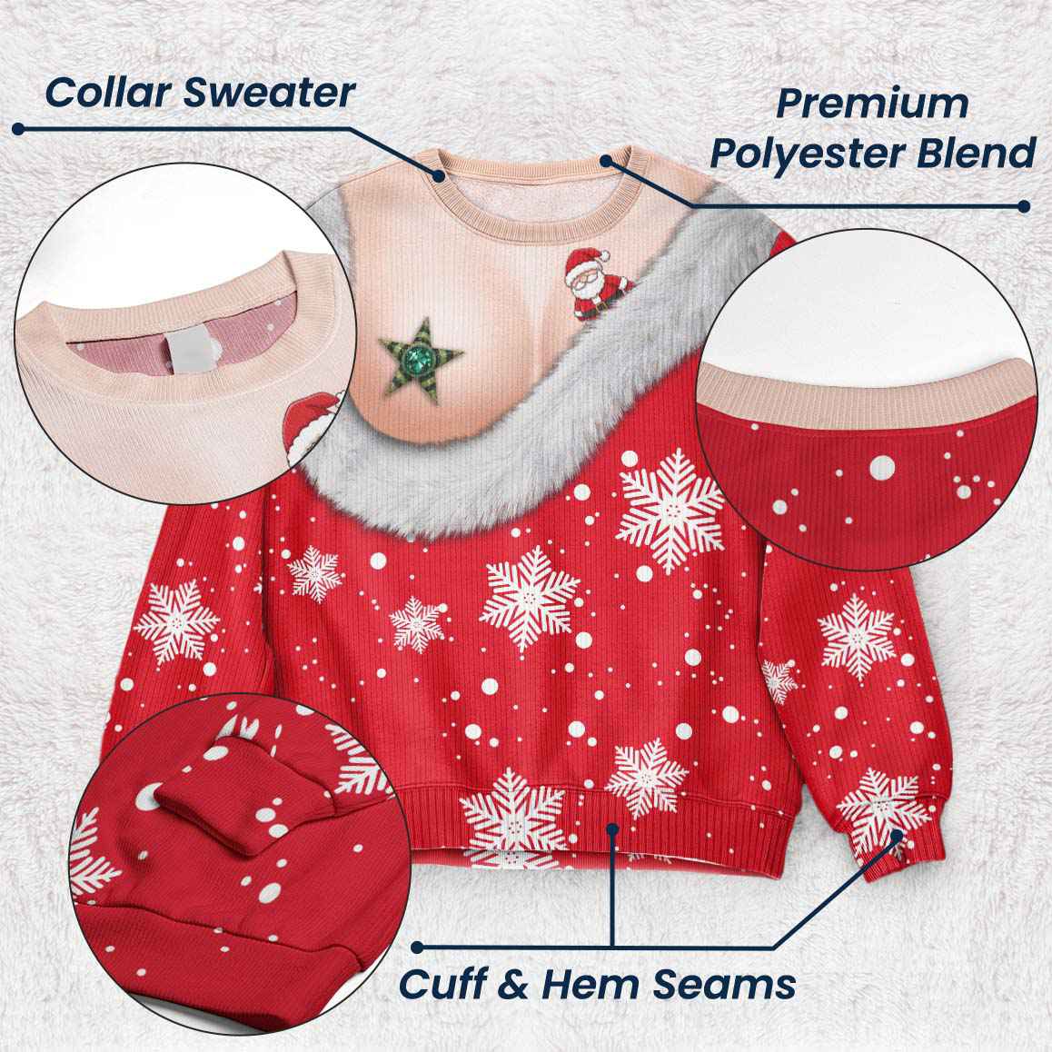 Funny Ugly Sweater Party - For Coworker, Her, Besties, Wife - Personalized Sweater