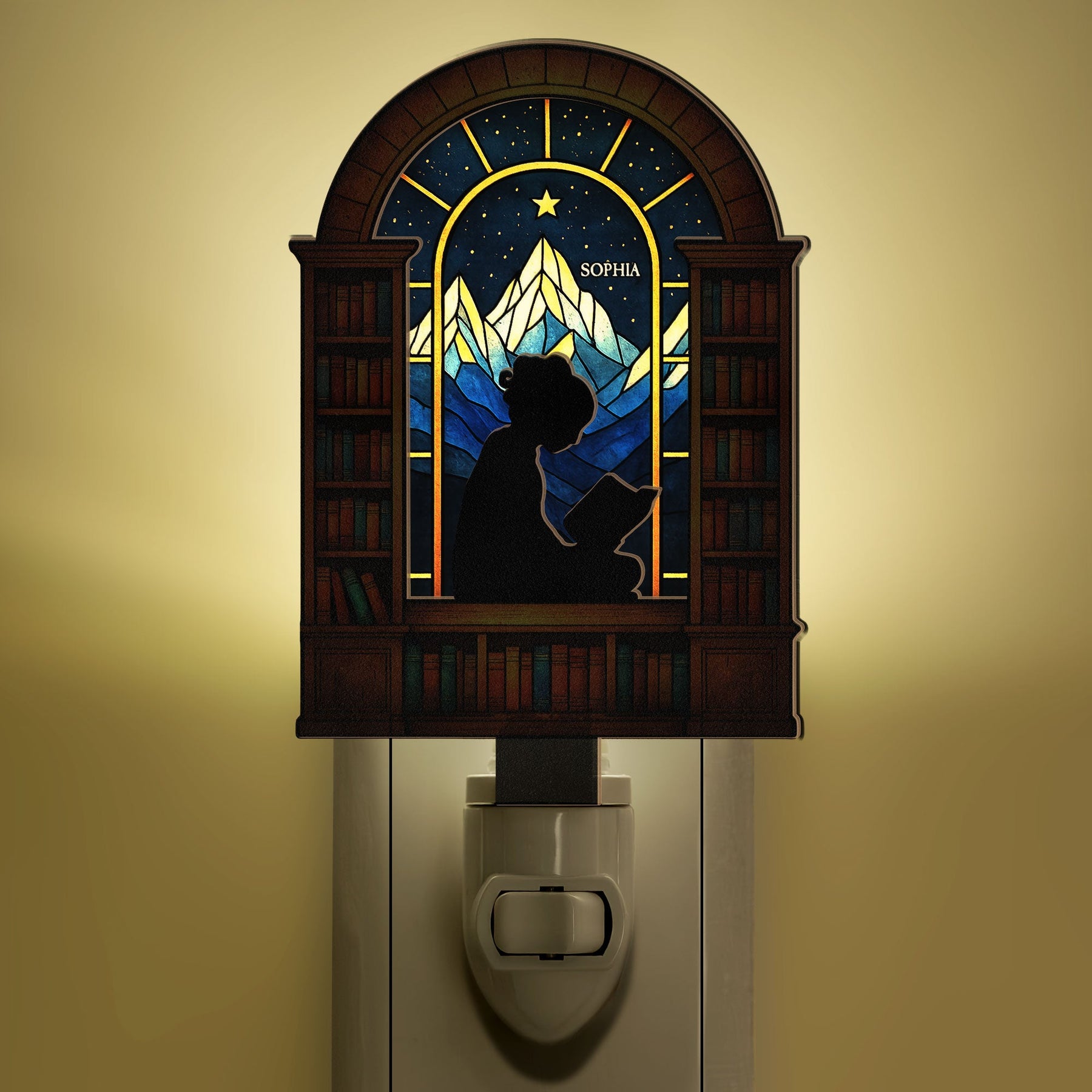 Girl Reading Book - Personalized Wood And Acrylic Night Light