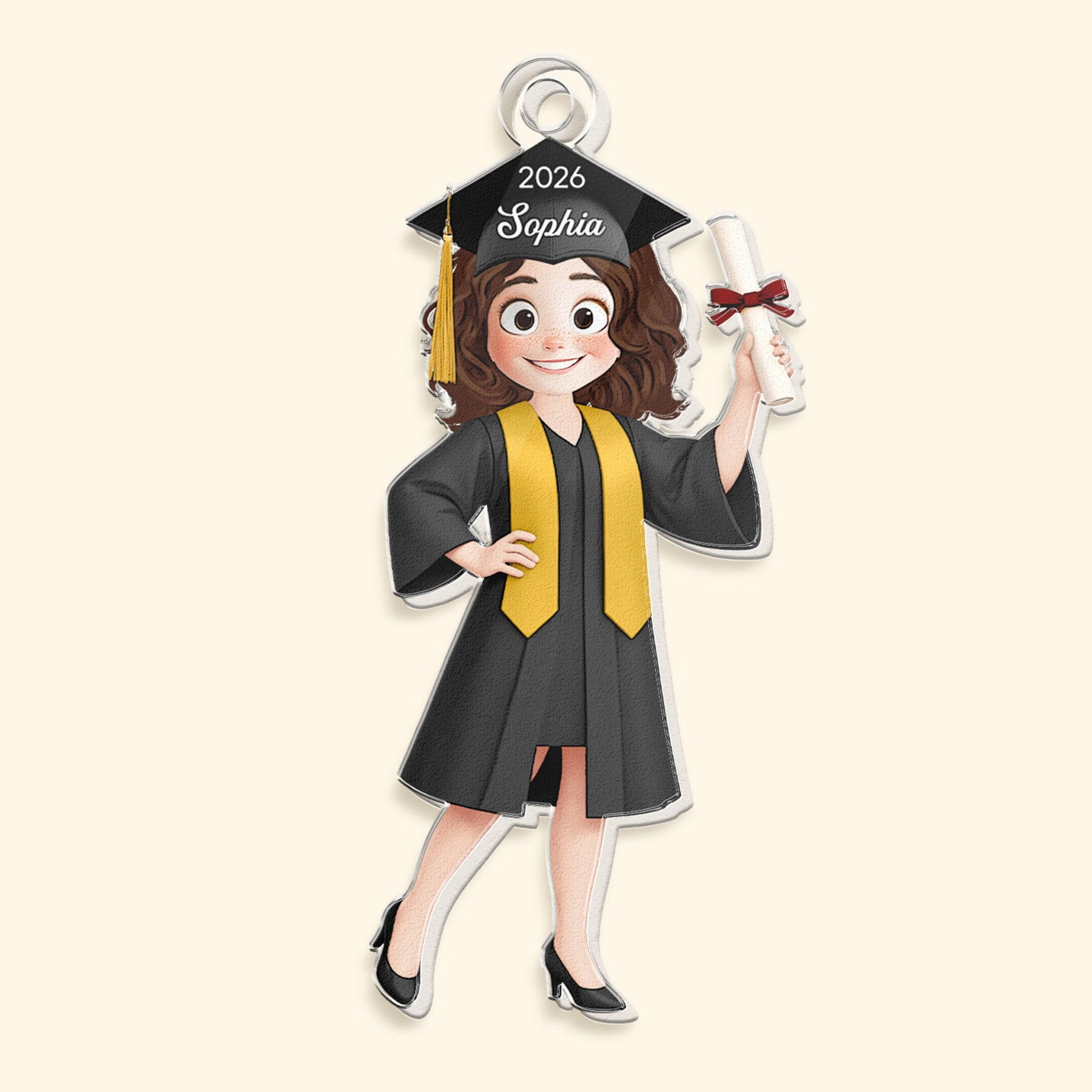 Graduation Cute Cartoon Gift For Him Her - Personalized Acrylic Keychain