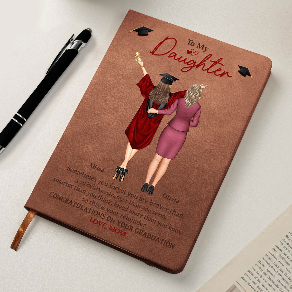 Graduation Gift Sometimes You Forget You Are Braver - Personalized Leather Journal