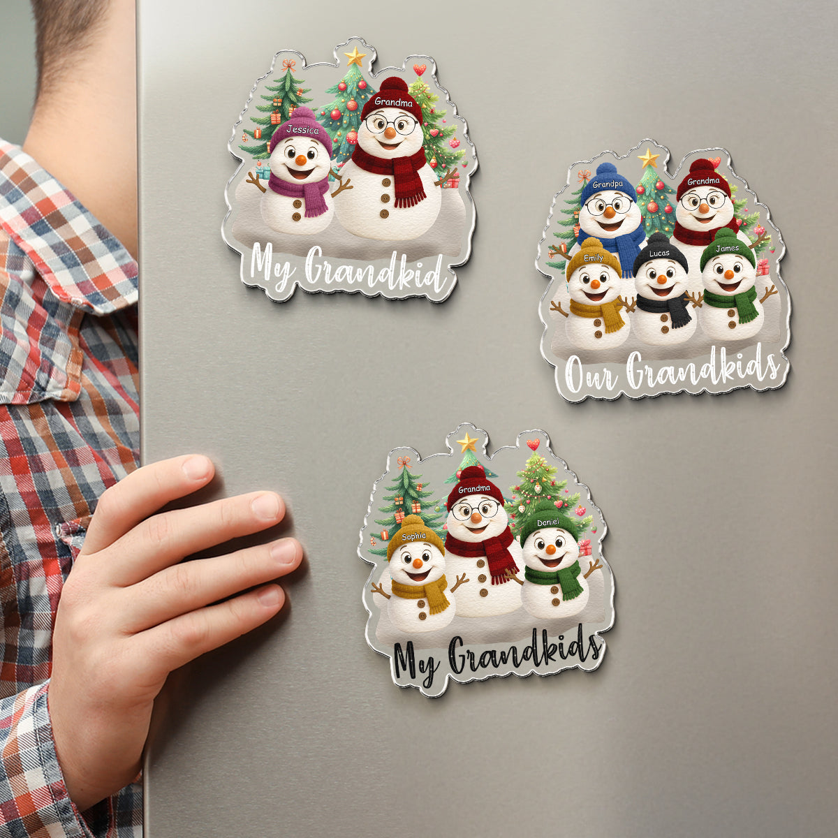 Grandma-Snowman-Christmas-Vibe-Personalized-Magnet-3