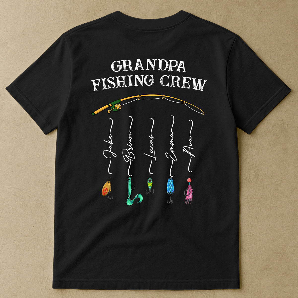 Grandpa Fishing Crew Colorful - Personalized Shirt