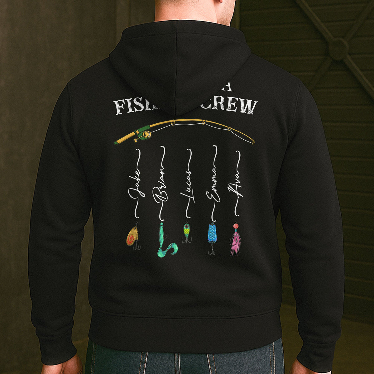 Grandpa Fishing Crew Colorful - Personalized Shirt