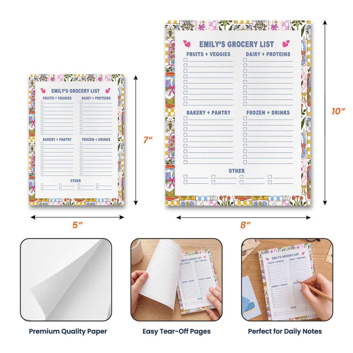Grocery List Gift For Her Wife Mom Daughter - Personalized Notepad