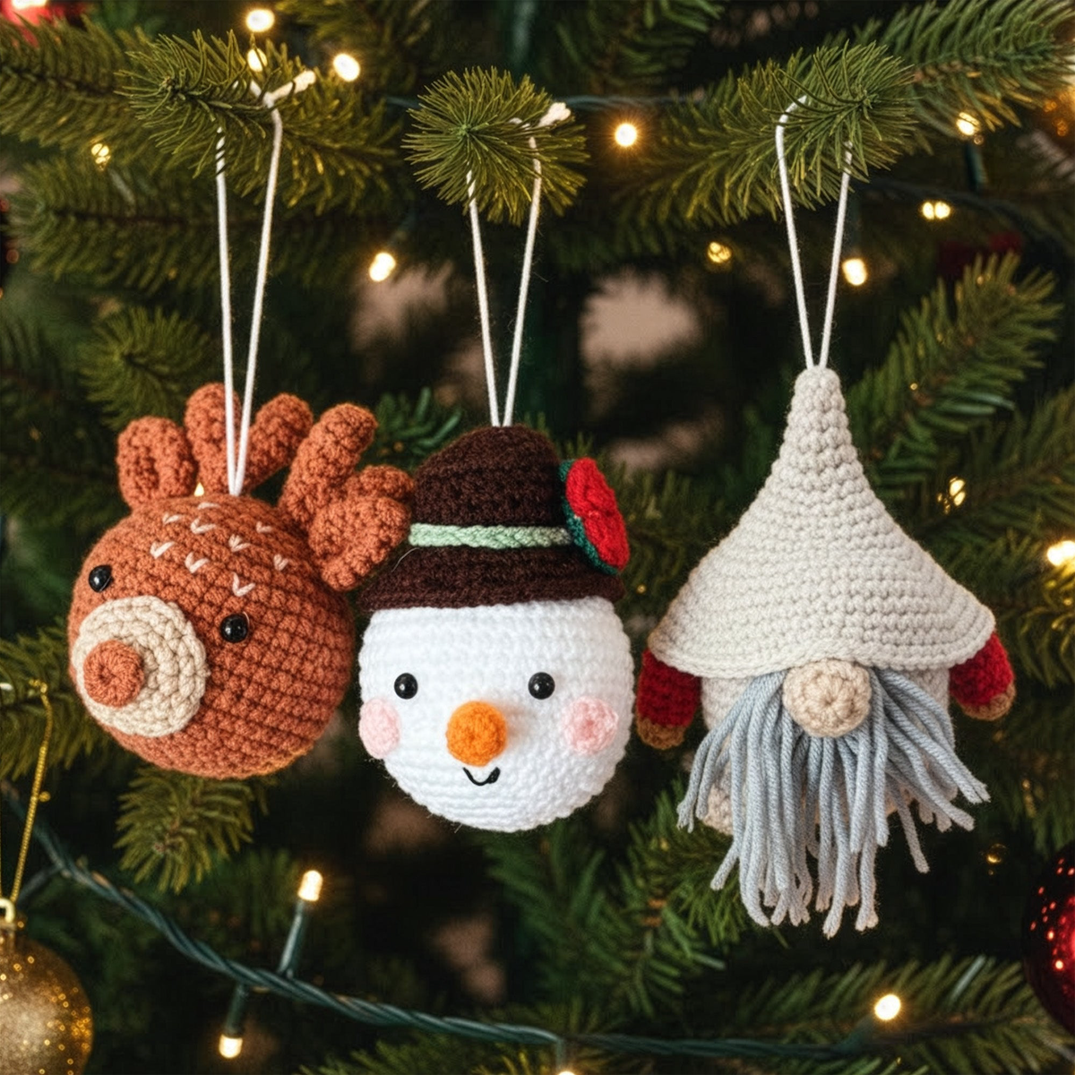 Handmade Christmas Friends Set - Crochet Ornament