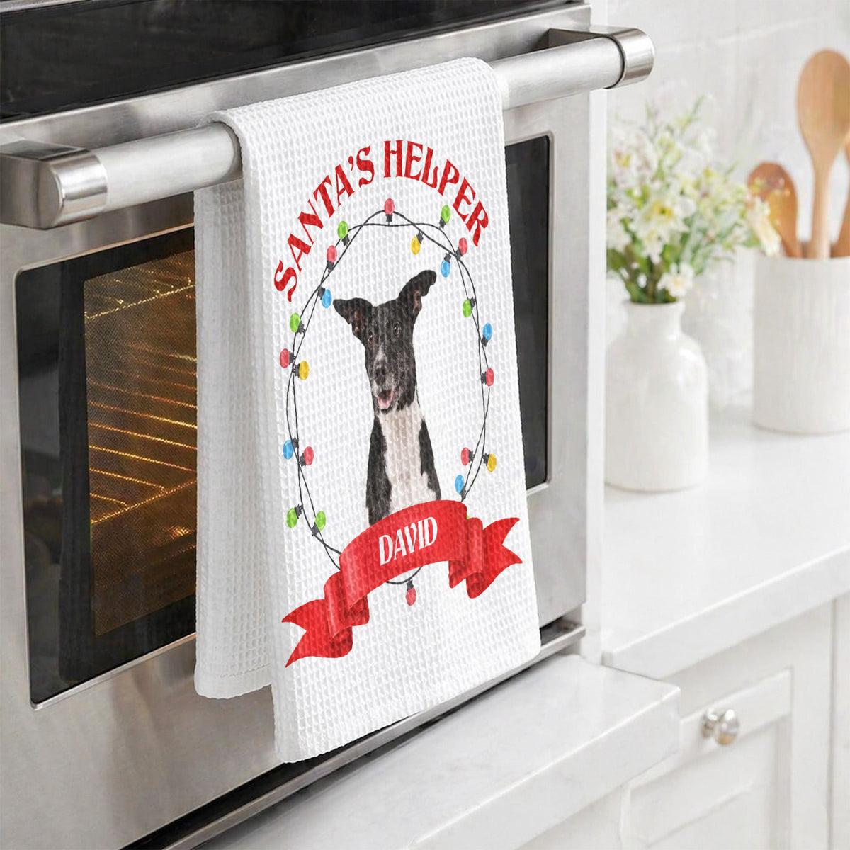 Happy Pawlidays, Christmas Gift For Pet Lover, Dog Lover, Cat Lover - Personalized Kitchen Towel