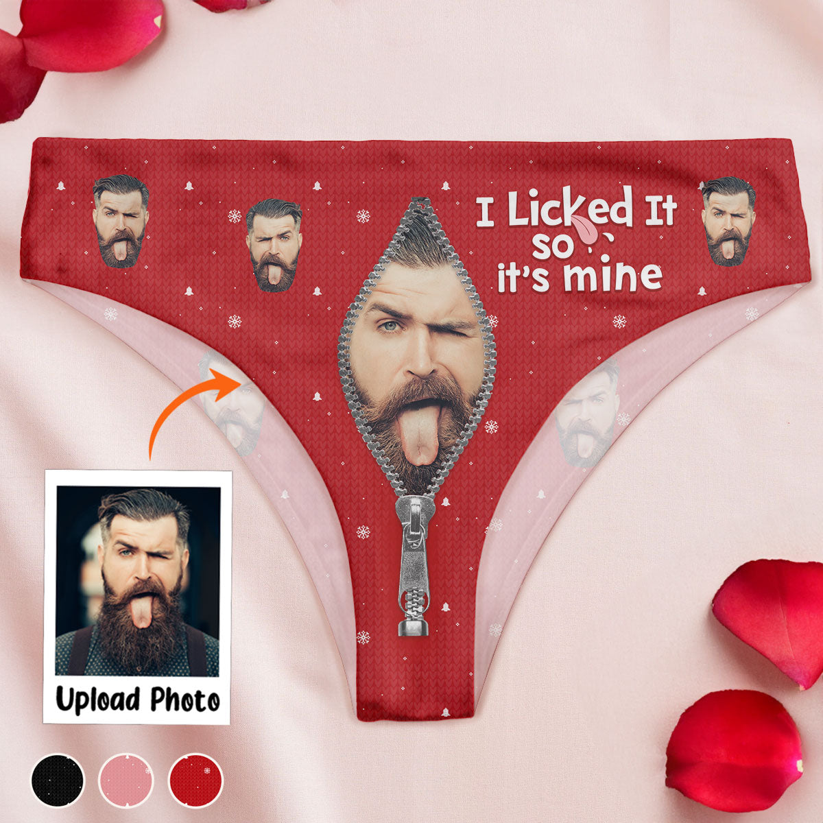 I Licked It So It's Mine - Personalized Photo Women's Low-waisted Brief - Gift For Wife