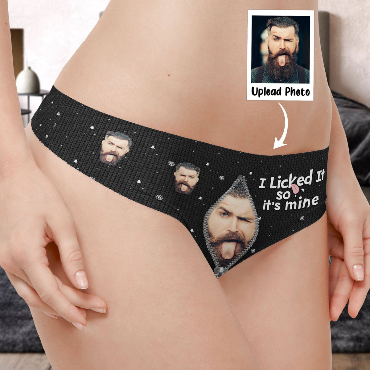 I Licked It So It's Mine - Personalized Photo Women's Low-waisted Brief - Gift For Wife