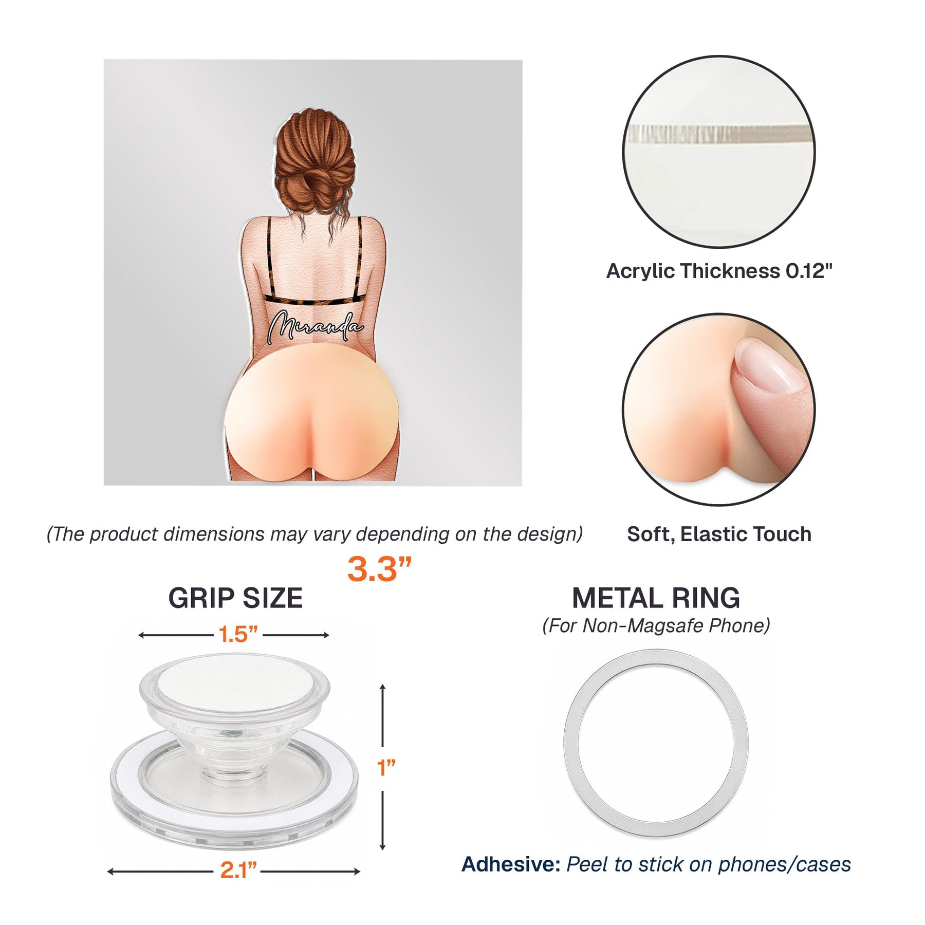 I Love You With All My Butt - Personalized Phone Grip
