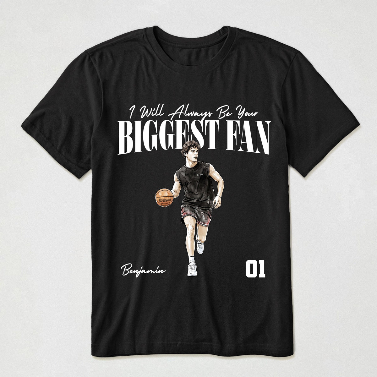 I Will Always Be Your Biggest Fan, Custom Photo, Watercolor Style - Personalized Shirt