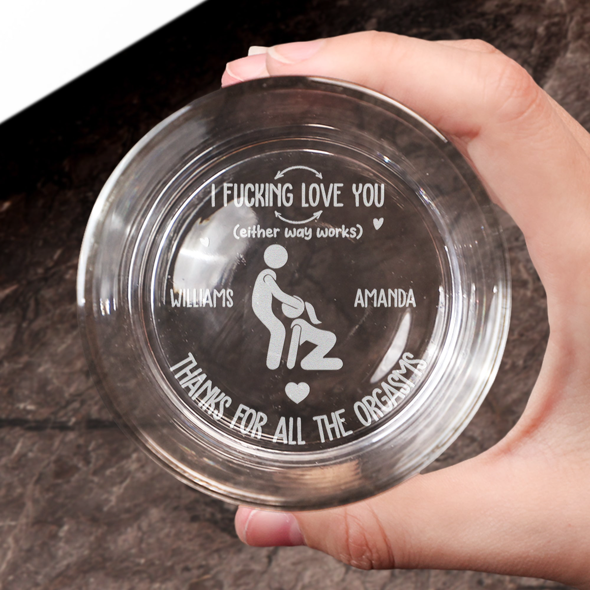 I F Love You Thanks For All The Orgasms Funny Gifts For Men - Personalized Whiskey Glass