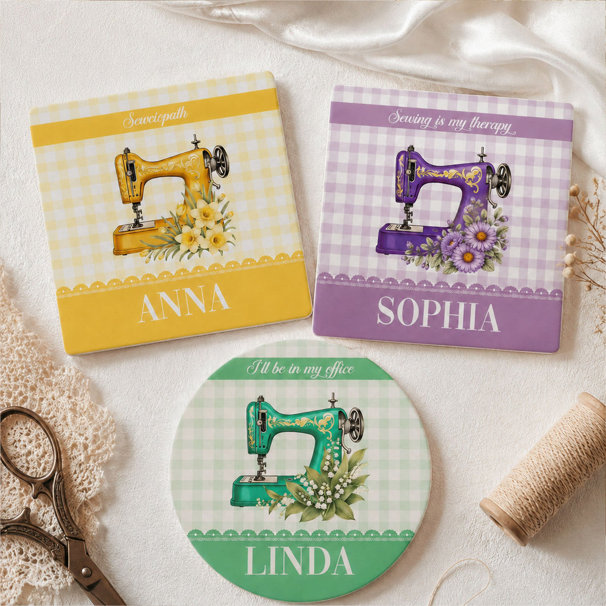 I'll Be In My Office Gift For Sewing Lovers, Tailor - Personalized Coaster