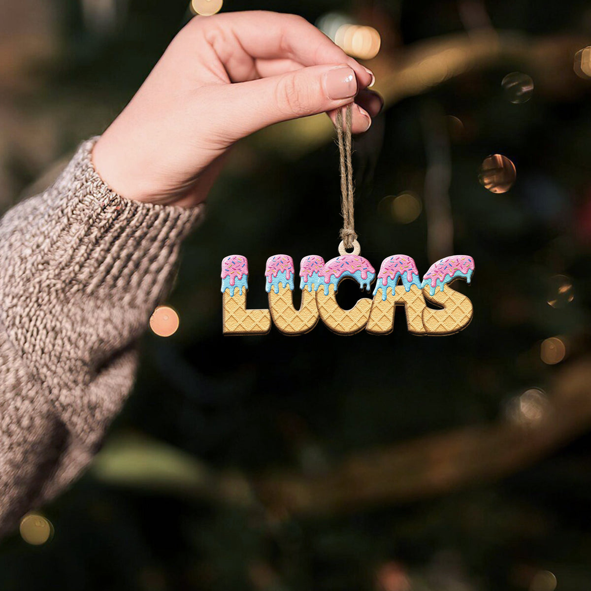 Ice_Cream_Drip_Name_For_Kids_Grandkids_Personalized_Ornament_5