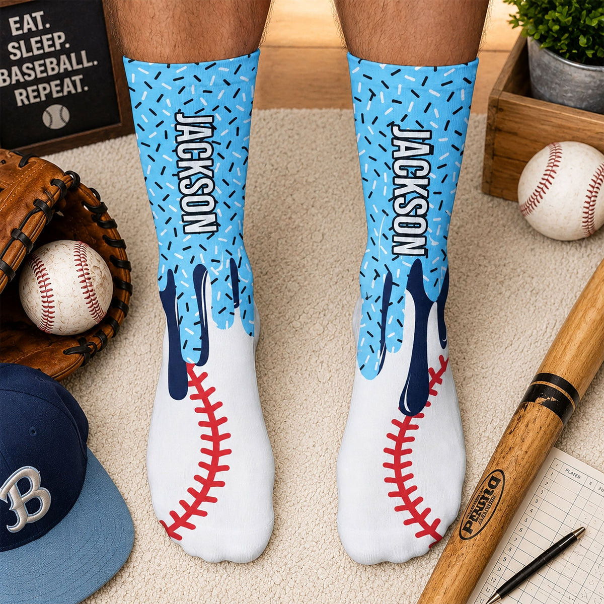 Icecream_Drip_For_Baseball_Softball_Soccer_Football_Basketball_Hockey_Lover_Personalized_Socks_1