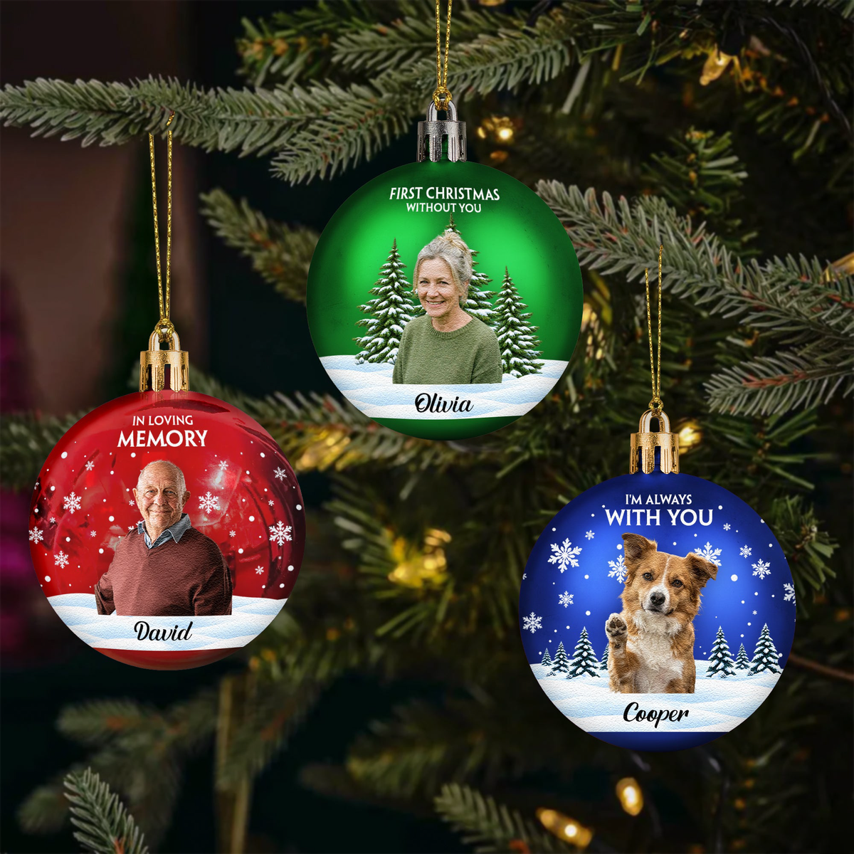 In Loving Memorial First Christmas Without You Custom Photo - Personalized Ornament