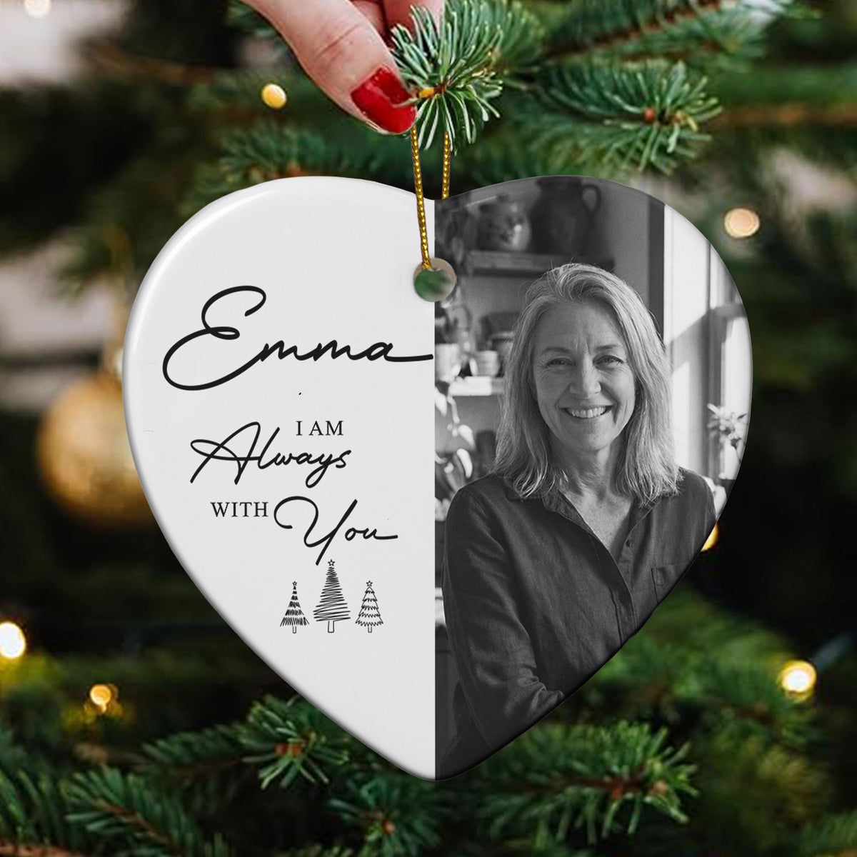 In Our Heart At Christmas & Forever Custom Photo Christmas Gifts - Personalized Ornament