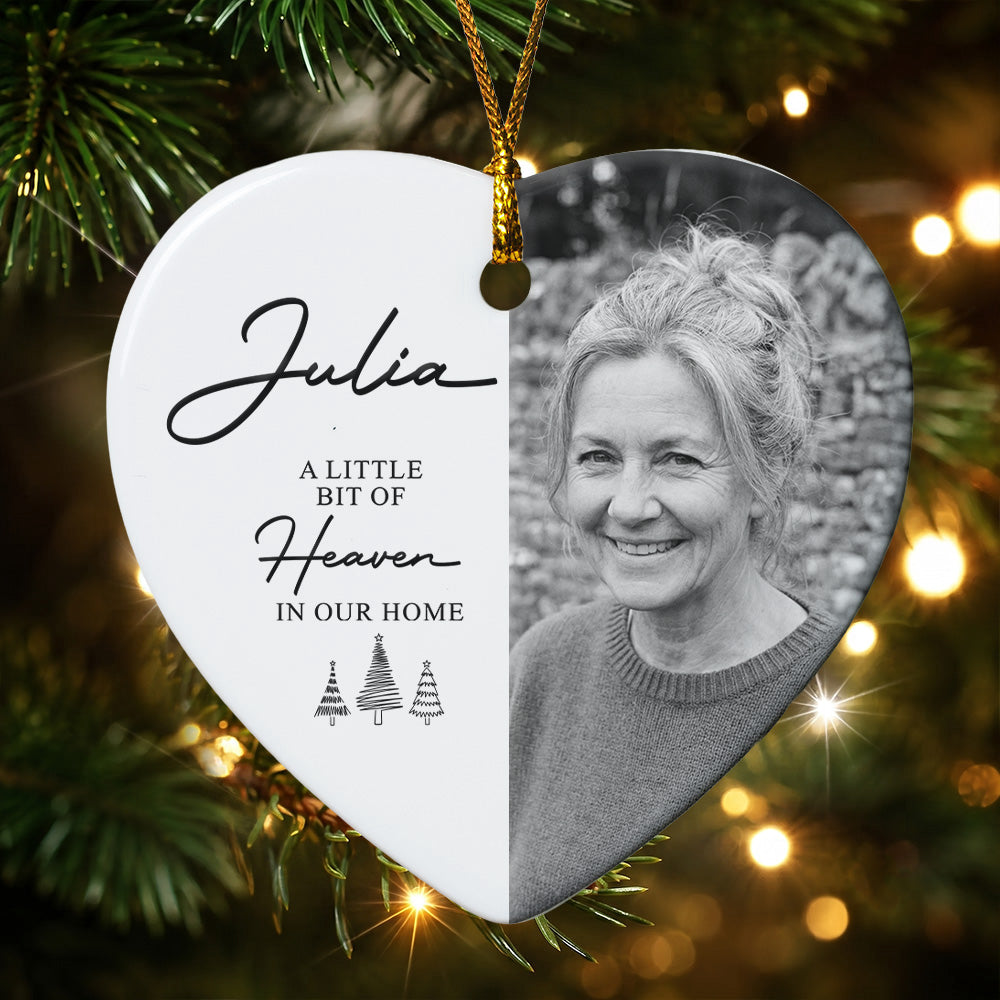 In Our Heart At Christmas & Forever Custom Photo Christmas Gifts - Personalized Ornament