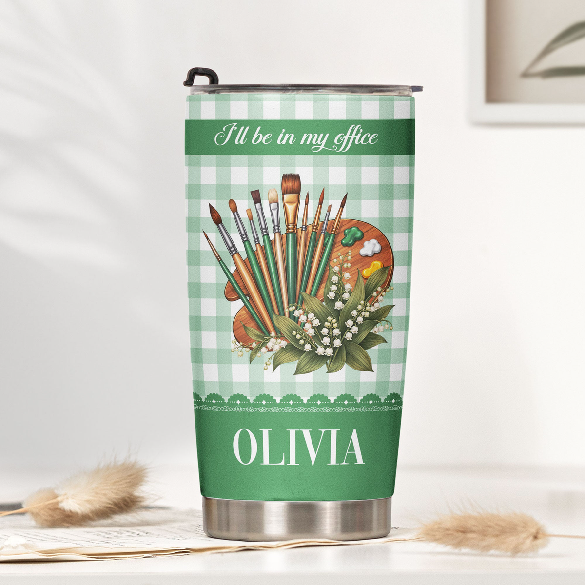 It's A Good Day To Make Art Gift, Custom Name & Birth Flower Gift For Artist, Painter - Personalized Tumbler