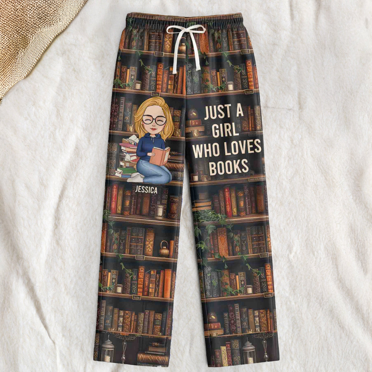 Just A Girl Who Loves Books - Personalized Satin Pajama Set
