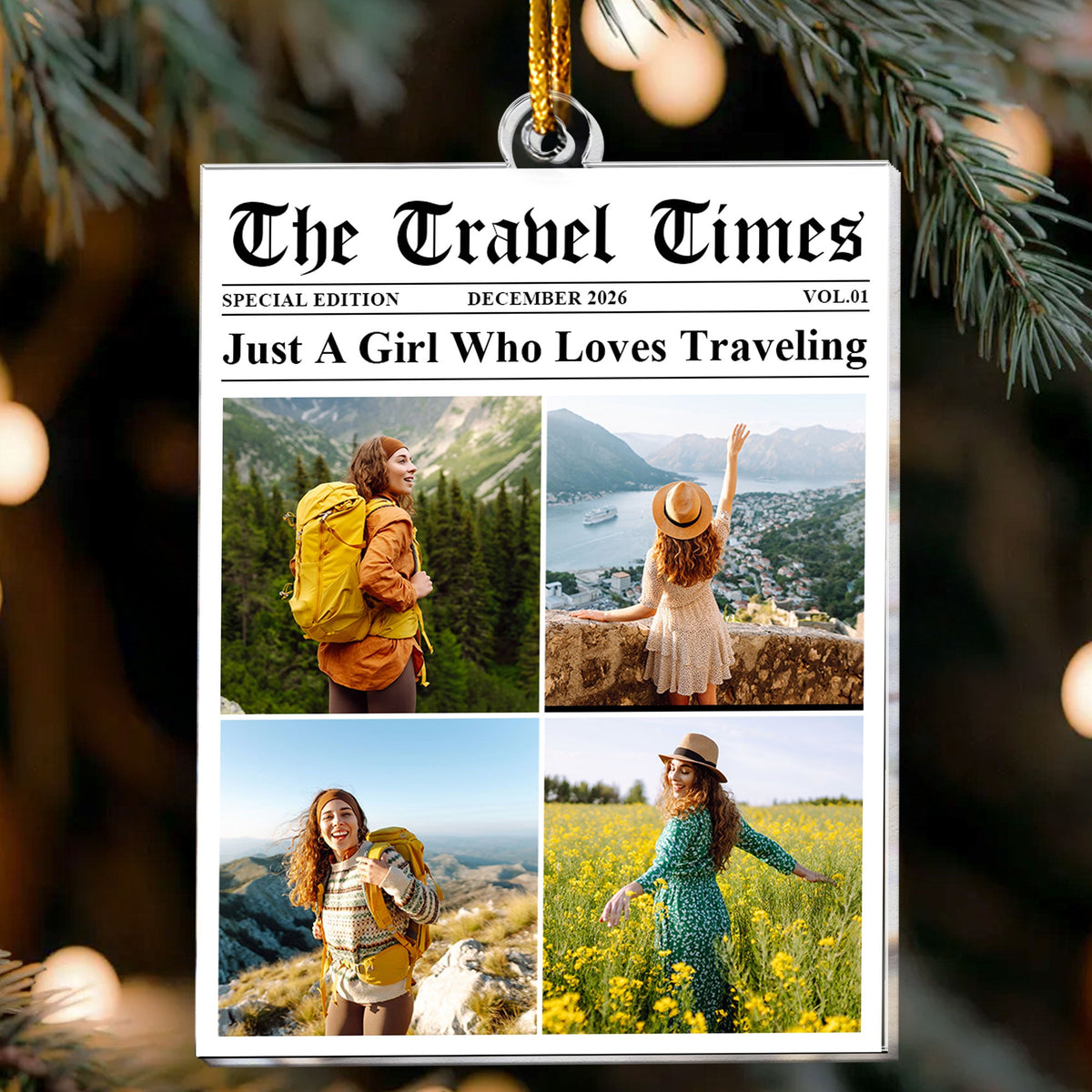 Just A Girl Who Loves Traveling - Personalized Acrylic Photo Ornament