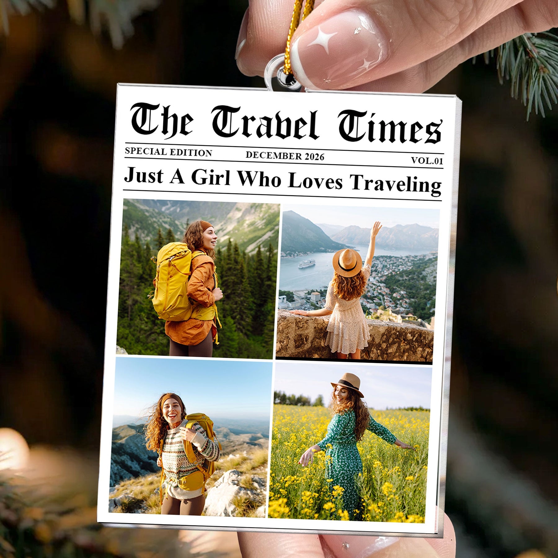 Just A Girl Who Loves Traveling - Personalized Acrylic Photo Ornament