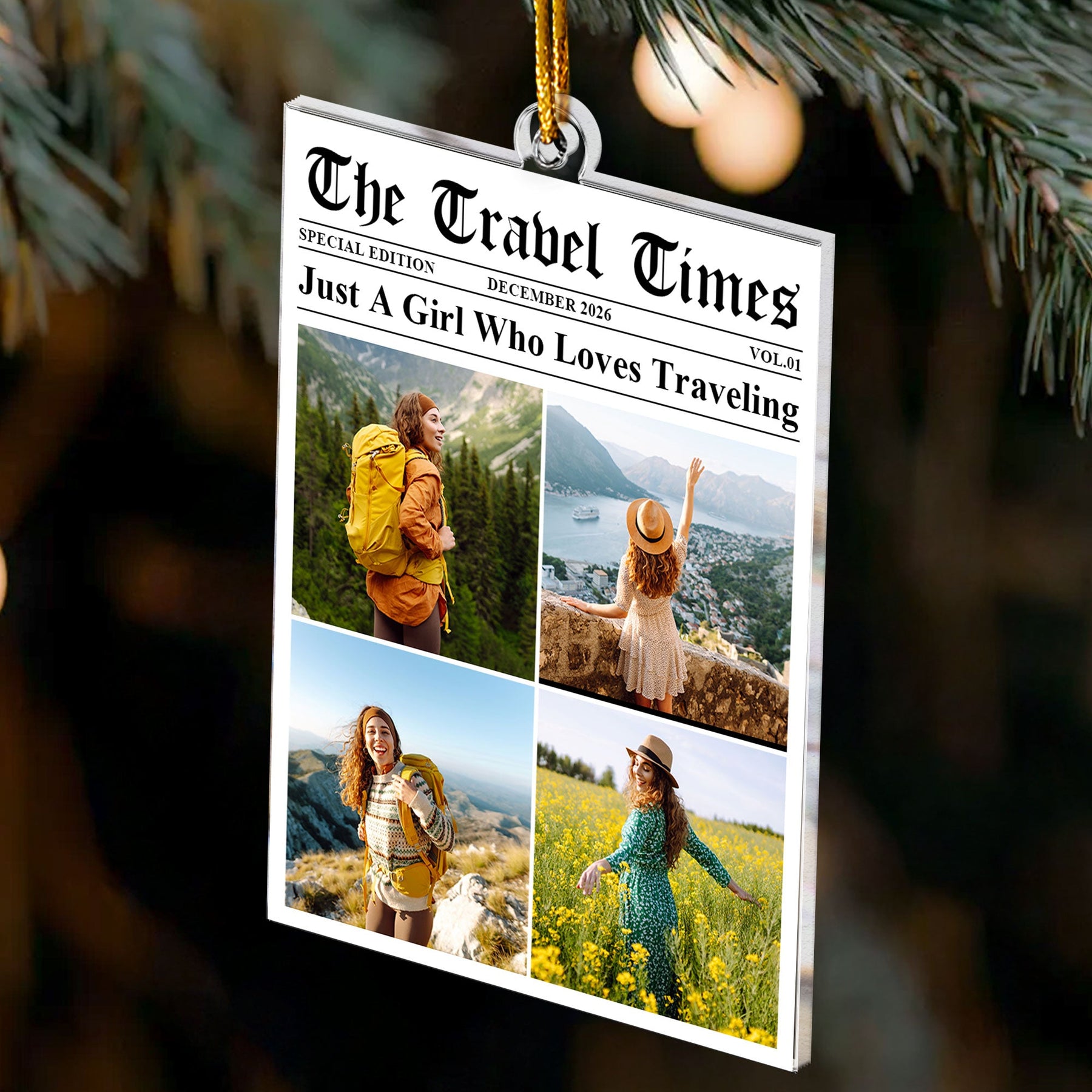 Just A Girl Who Loves Traveling - Personalized Acrylic Photo Ornament