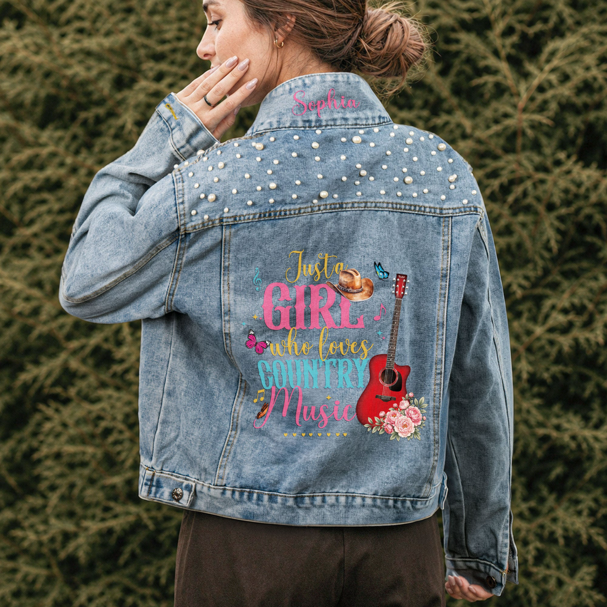 Just A Girl Who Loves Her Guitar - Personalized Denim Jacket