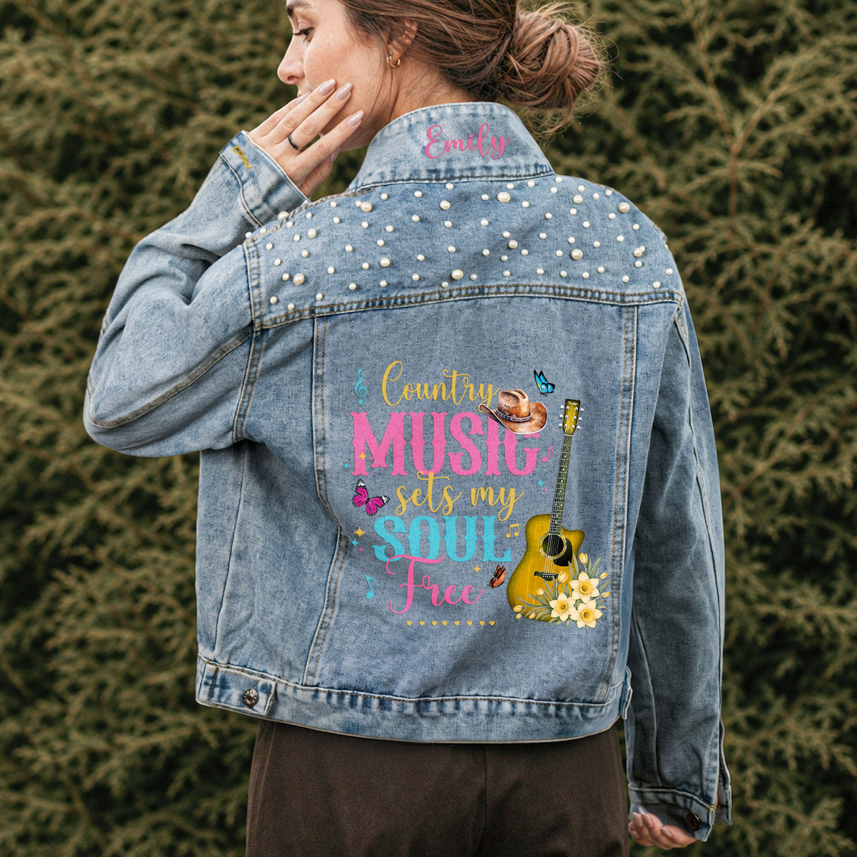 Just A Girl Who Loves Her Guitar - Personalized Denim Jacket