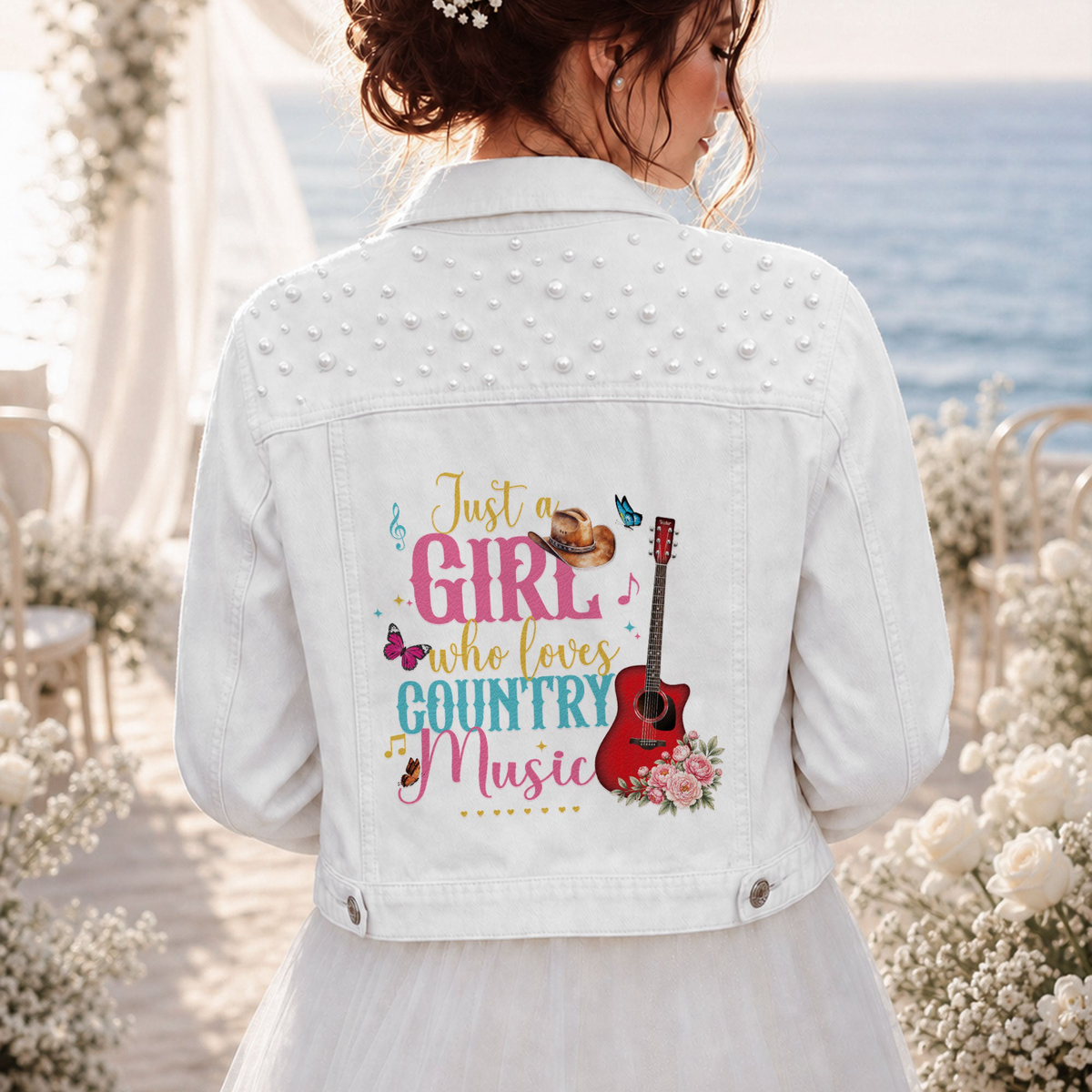 Just A Girl Who Loves Her Guitar - Personalized Denim Jacket