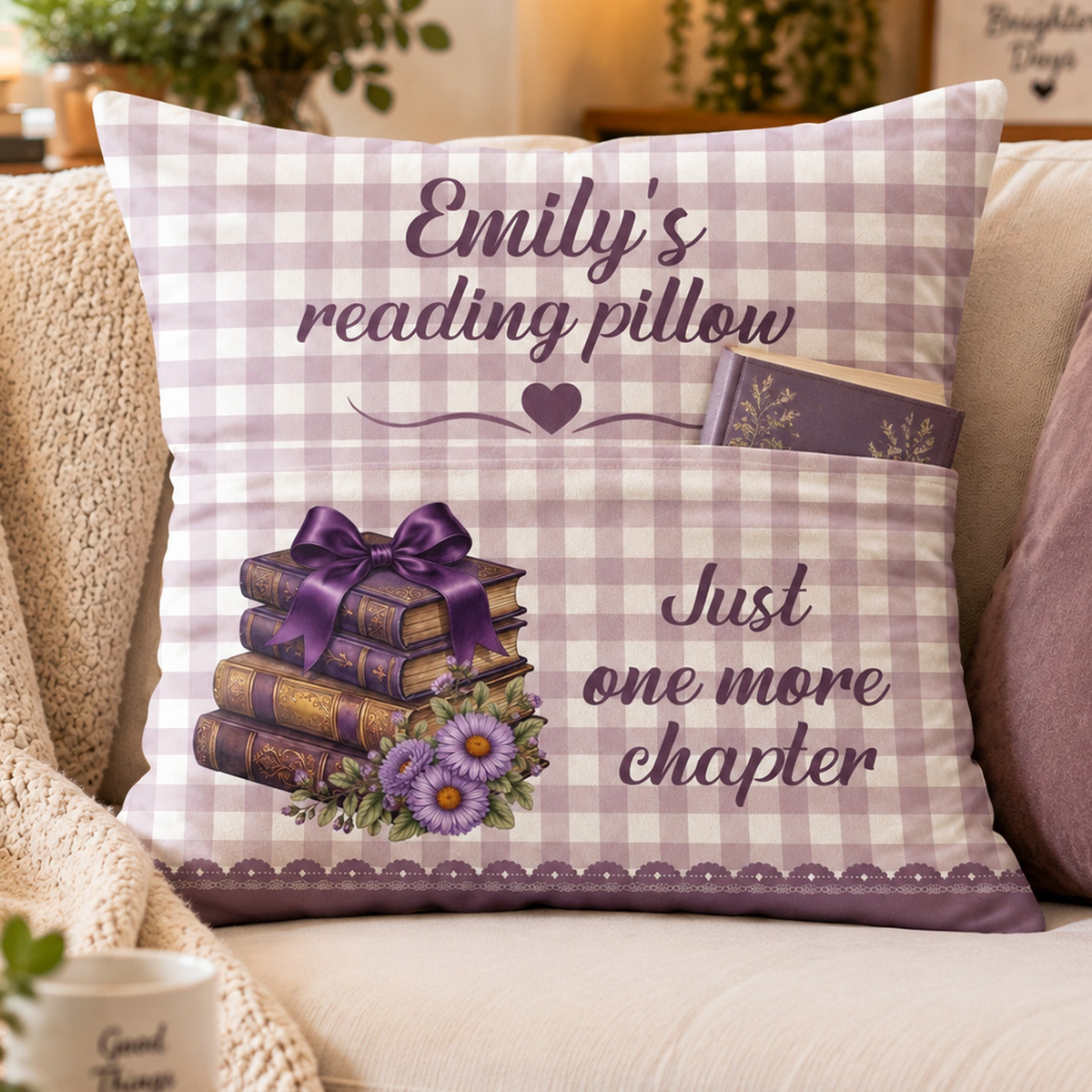 Just One More Chapter Gift For Book Lovers, Bookworm - Personalized Pillow