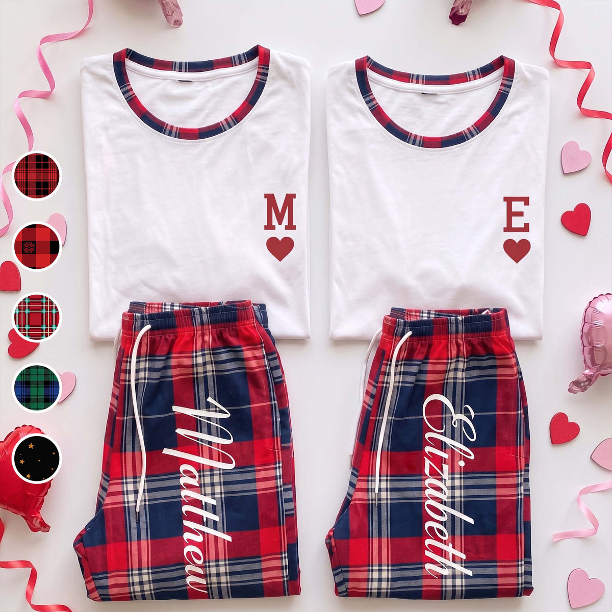 King_Queen_Couples_Matching_Set_For_Movie_Date_Night_Personalized_Pyjamas_1