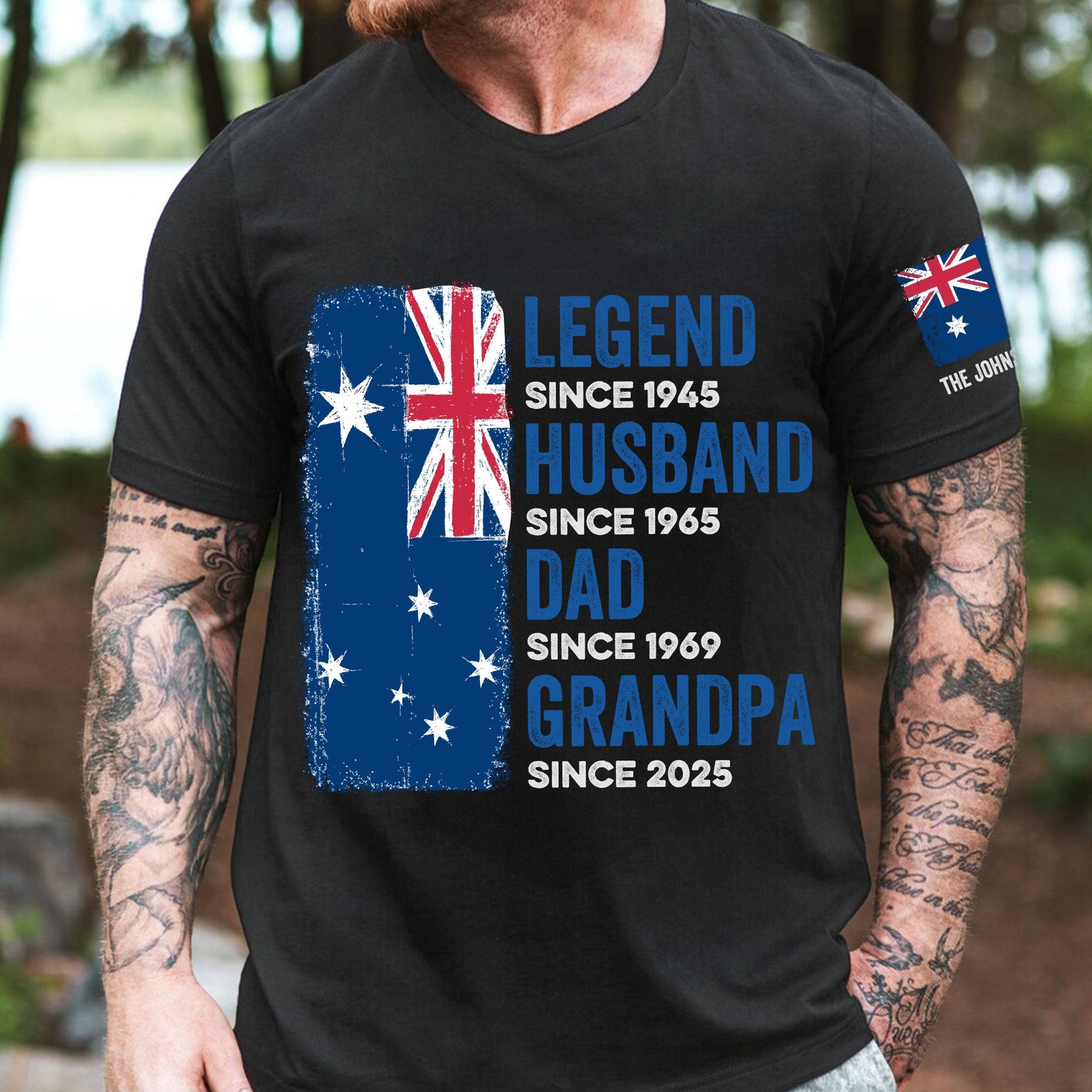Legend, Husband, Dad And Grandpa - Australia Flag Version - Personalized Shirt