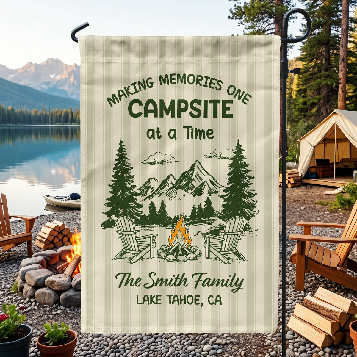 Life Is Better Around The Campfire - Personalized Flag