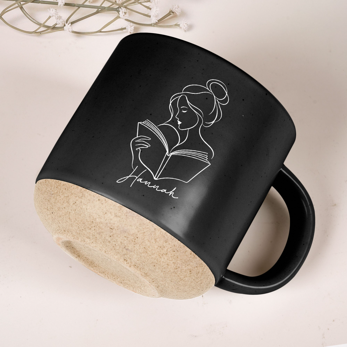 Line Art Book Reading Gift For Book Lover - Personalized Mug
