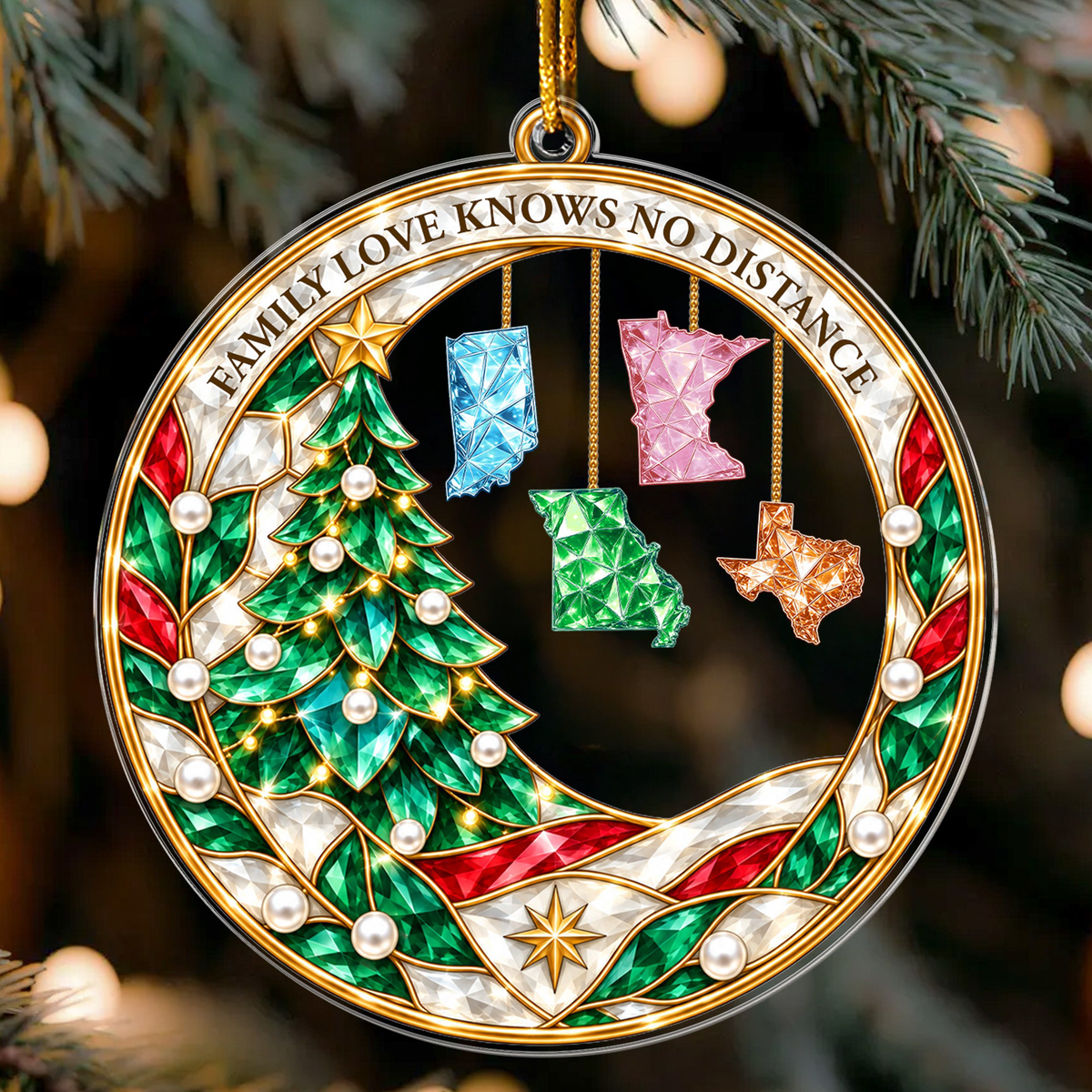 Long Distance Relationship Family, Sibling - Personalized Ornament