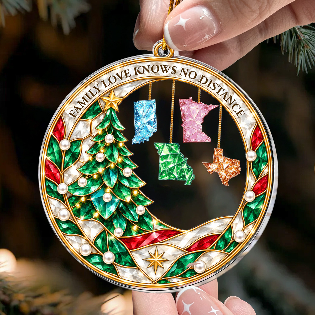 Long Distance Relationship Family, Sibling - Personalized Ornament
