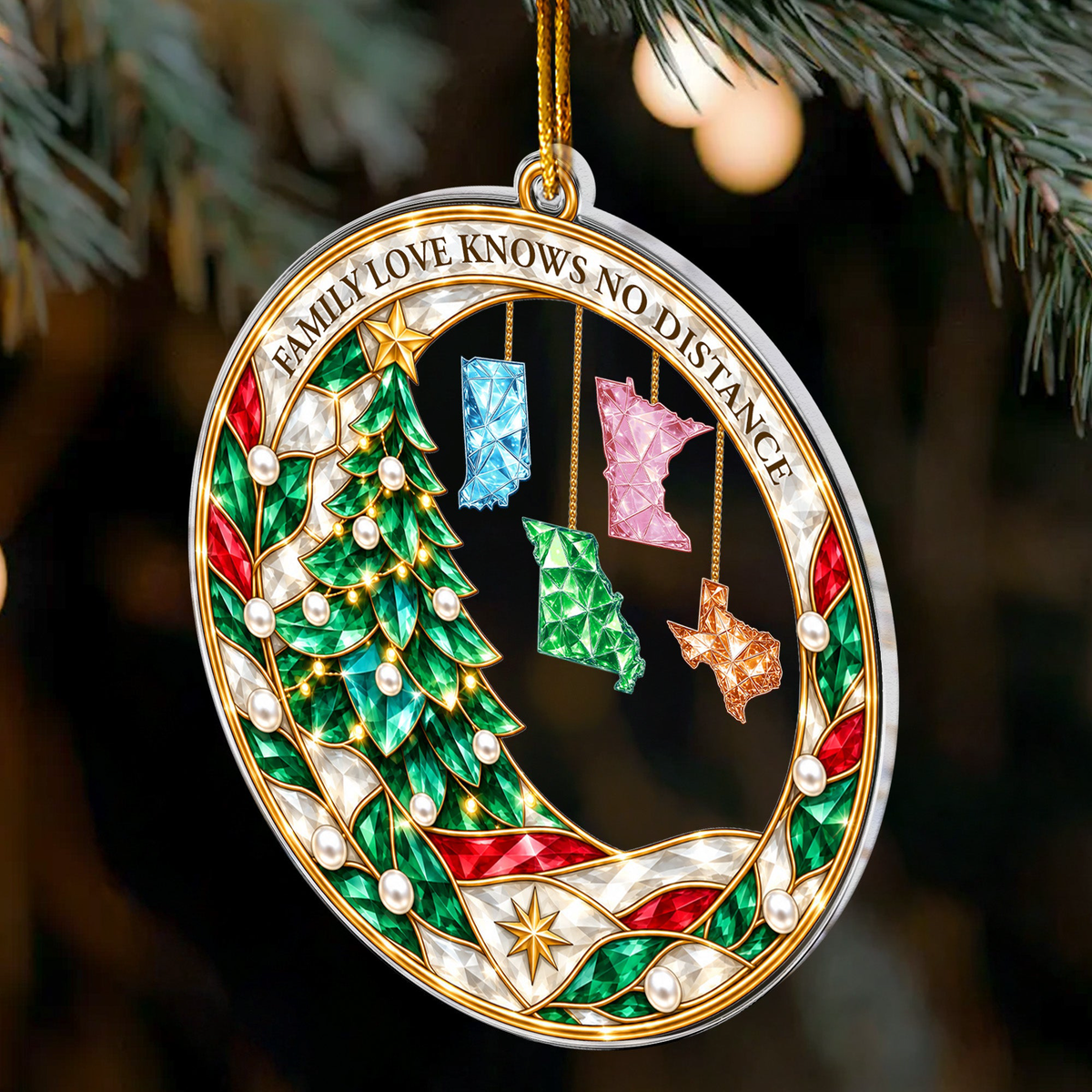 Long Distance Relationship Family, Sibling - Personalized Ornament