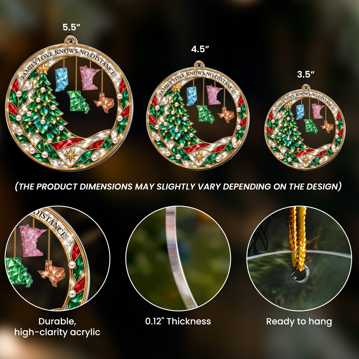 Long Distance Relationship Family, Sibling - Personalized Ornament