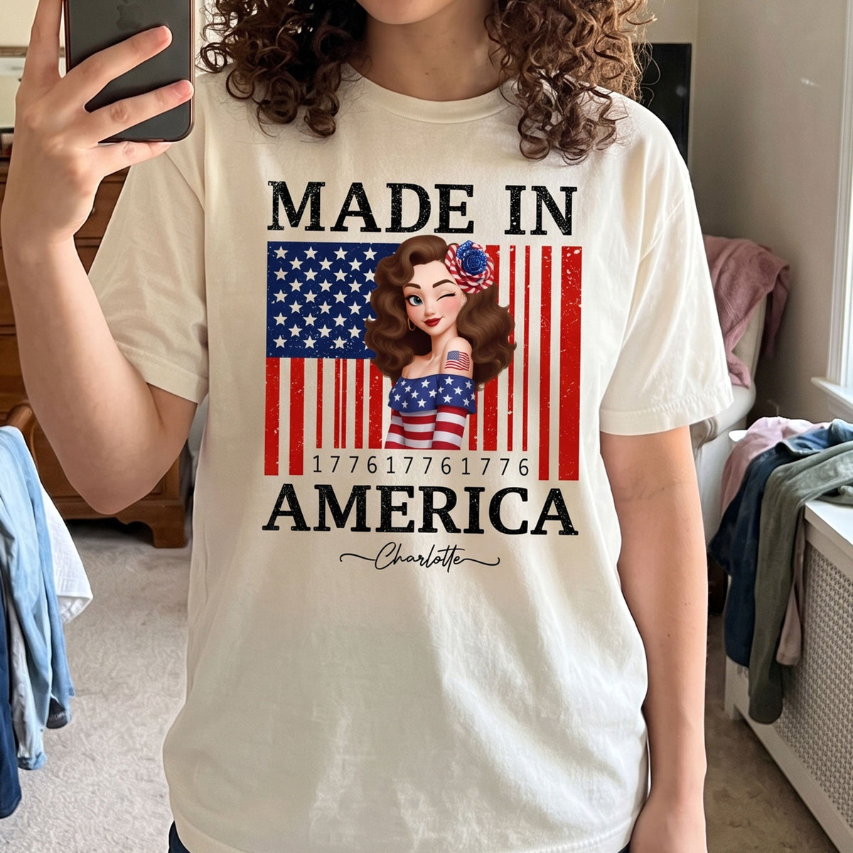 Made In America Patriotic Flag - Personalized Shirt