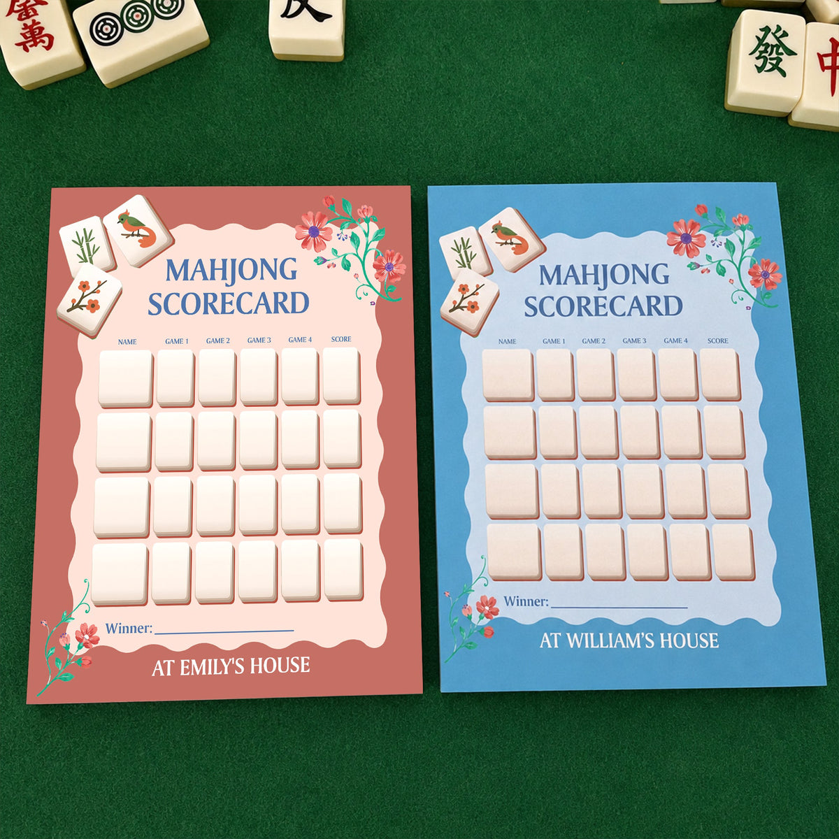 Mahjong Scorecard - Personalized Notepad